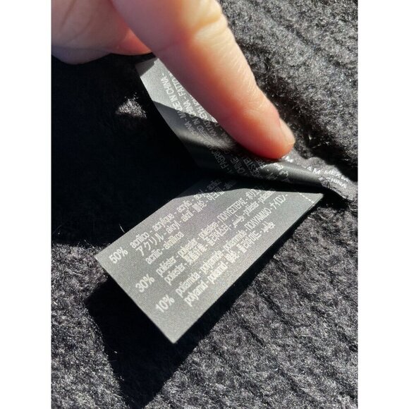 Zara Women's Medium Black Wool Blend Ribbed Chunky Knit Foldover Beanie Hat - Picture 13 of 14